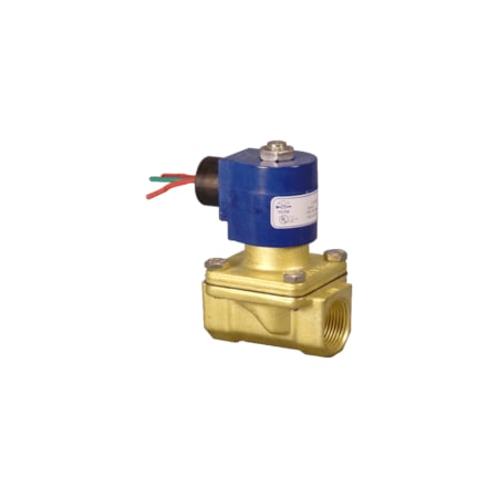 Gc Valves Solenoid Valve, 2-Way, 1/2 in Pipe Size, 120V/60V, 110V/50V, Zero Differential, Diaphragm, Brass S201GF02N5DG4